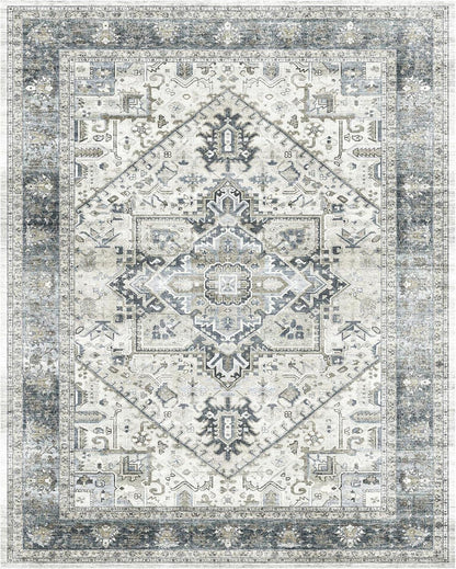 OMERAI Boho Teppich 60x130CM Vintage waschbar rutschfest Blumenmuster