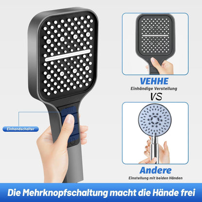 Duschkopf Regendusche 7 Strahlarten Wassersparend Stopptaste
