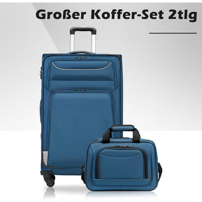 COOLIFE 2tlg Koffer Set 4 Rollen TSA-Schloss Handgepäck