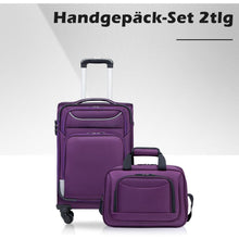 COOLIFE Koffer Set 2tlg Handgepäck Umhängetasche lila Silber