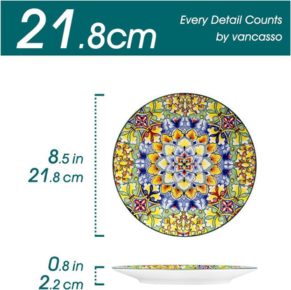 Boho Keramik Teller Set 6er SIMI Salat Dessert Porzellan