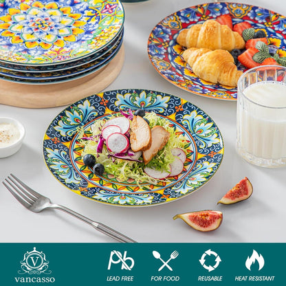 Boho Keramik Teller Set 6er SIMI Dessertteller Porzellan Eignung