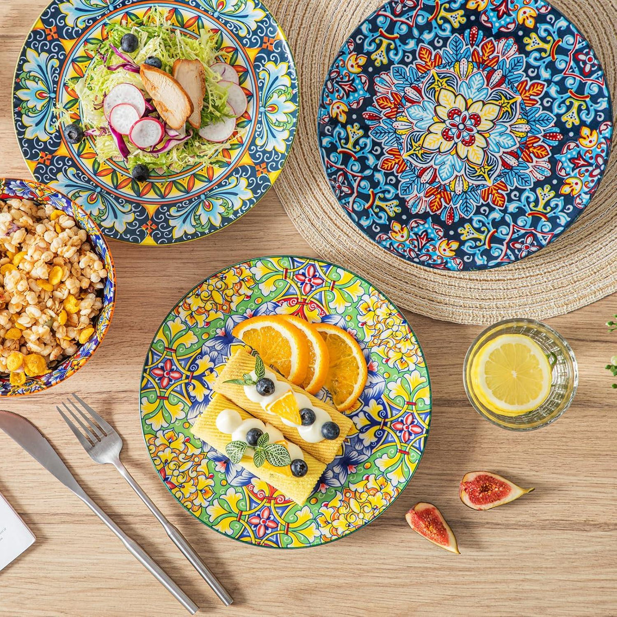 vancasso Boho Keramik Speiseteller Set 6er SIMI 8.5in