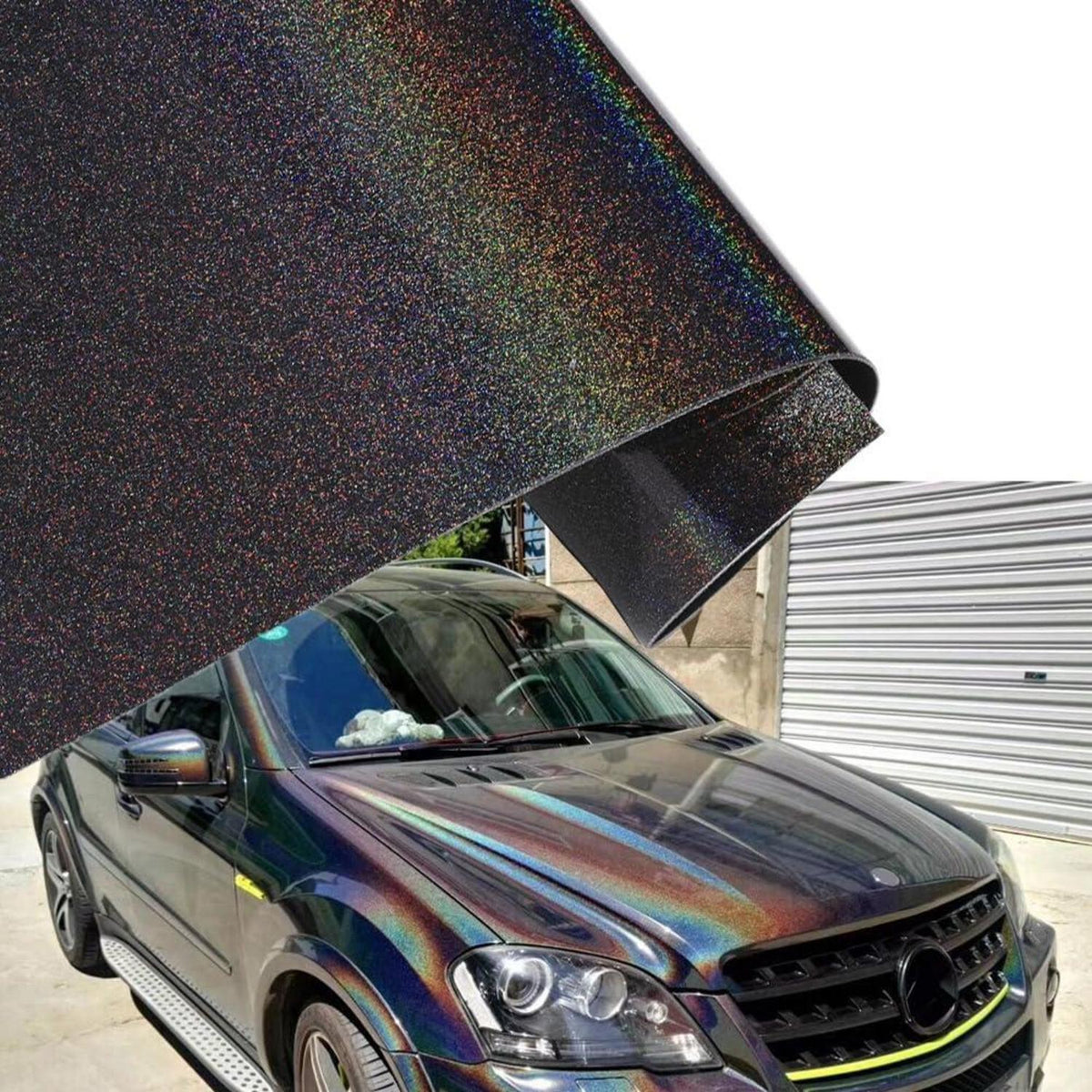 Regenbogen Autofolie Grau Glänzend – Car Wrapping Folie 30x152cm