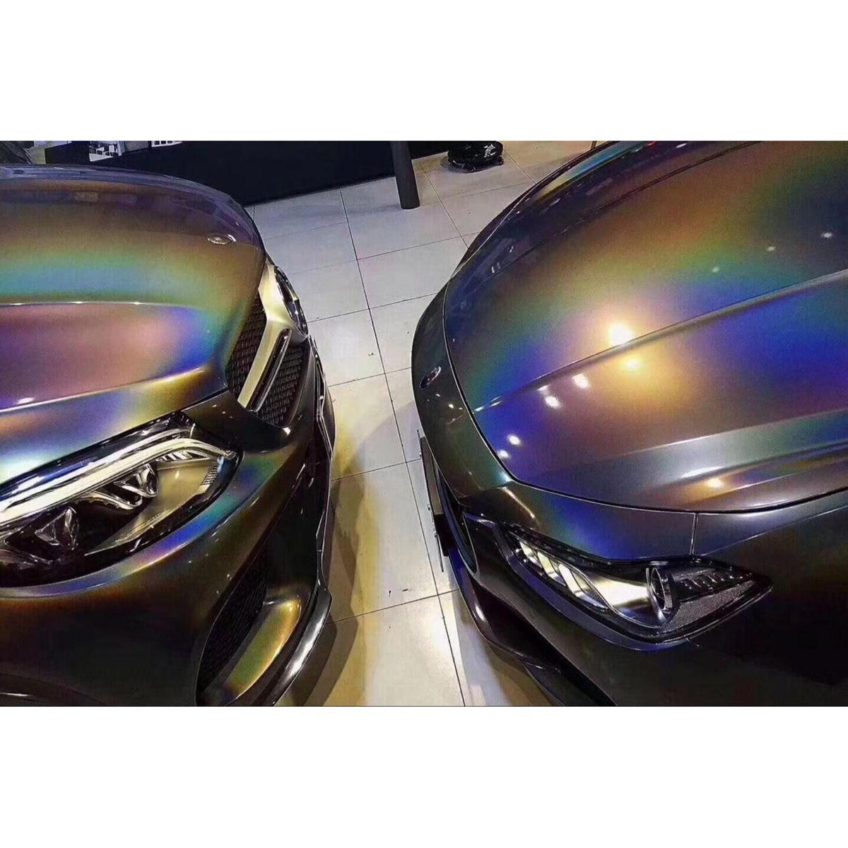 Regenbogen Autofolie Grau Glänzend – Car Wrapping Folie 30x152cm