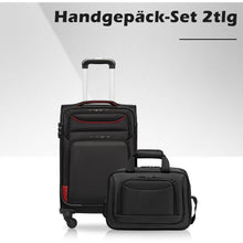COOLIFE Koffer Trolley Set 2tlg Schwarz+rot TSA-Schloss