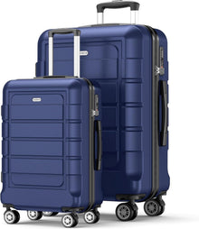 Kofferset 2tlg Hartschale ABS+PC TSA-Schloss 4 Rollen Blau