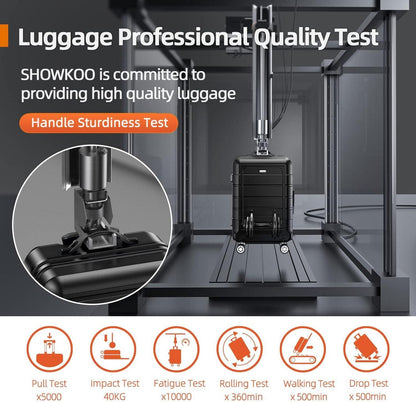 SHOWKOO 2tlg Hartschalenkoffer Set TSA Schwarz 55cm+77cm