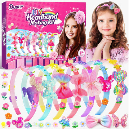 DIY Haarreifen Bastelset für Mädchen ab 6 Jahre - Rosa Box