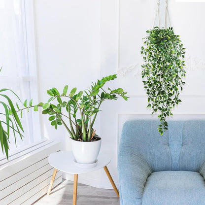 Künstliche Hängepflanzen Set im Topf 4 Stück 65cm Grünpflanze Deko Outdoor Indoor