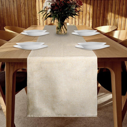 Tischläufer wasserdicht Leinenoptik 40x180 cm Beige