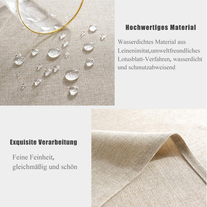 Tischläufer wasserdicht Leinenoptik 40x180 cm Beige
