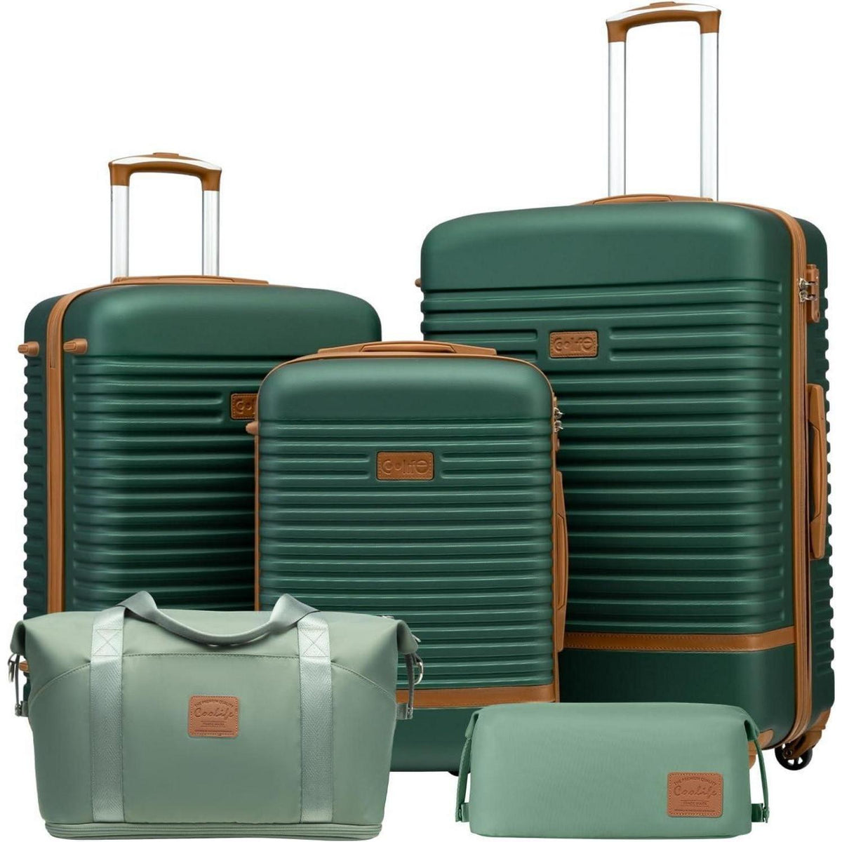 COOLIFE Koffer Set 5-tlg: Hartschale, TSA-Schloss & 360° Räder