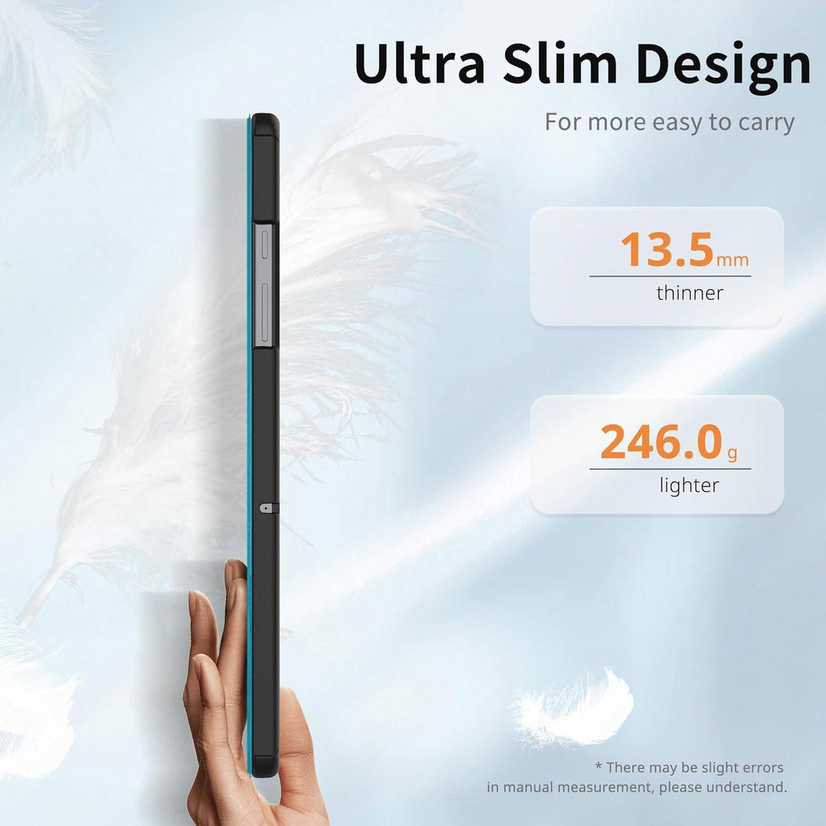 EasyAcc Samsung Galaxy Tab A9+ Plus 11 Zoll 2023 Hülle Ultradünn Pfauenblau