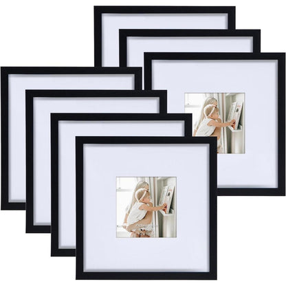 Bilderrahmen Set 7er Collage 20x20cm Schwarz für 10x10cm