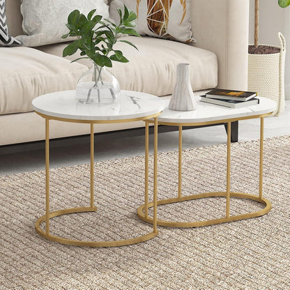 Satztische Wohnzimmer 2er Set Beistelltisch Metallgestell