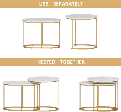 Satztisch-Set: Couchtisch Beistelltisch 2er Set Wohnzimmer moderner Stil