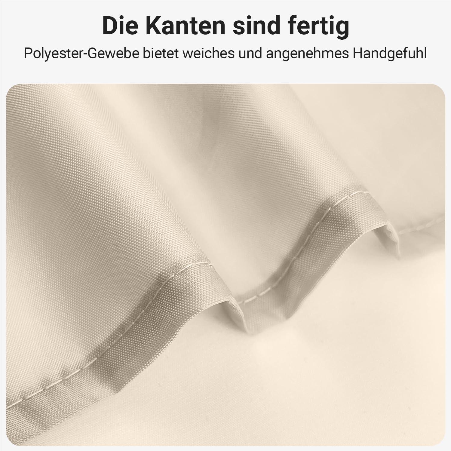 Duschvorhang Beige 220x180cm Antischimmel Wasserdicht Stoff Waschbar Polyester