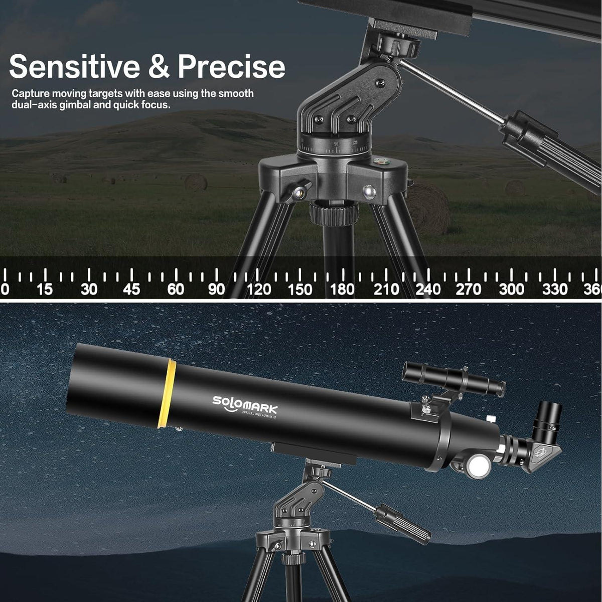 Professionelles 80mm Refraktor Teleskop für Astronomie
