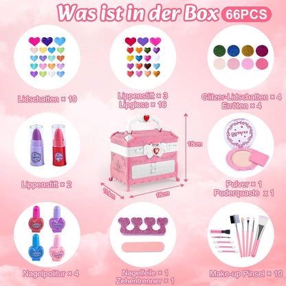 Kinderschminke Set Mädchen 66-tlg Schminkkoffer Weihnachts