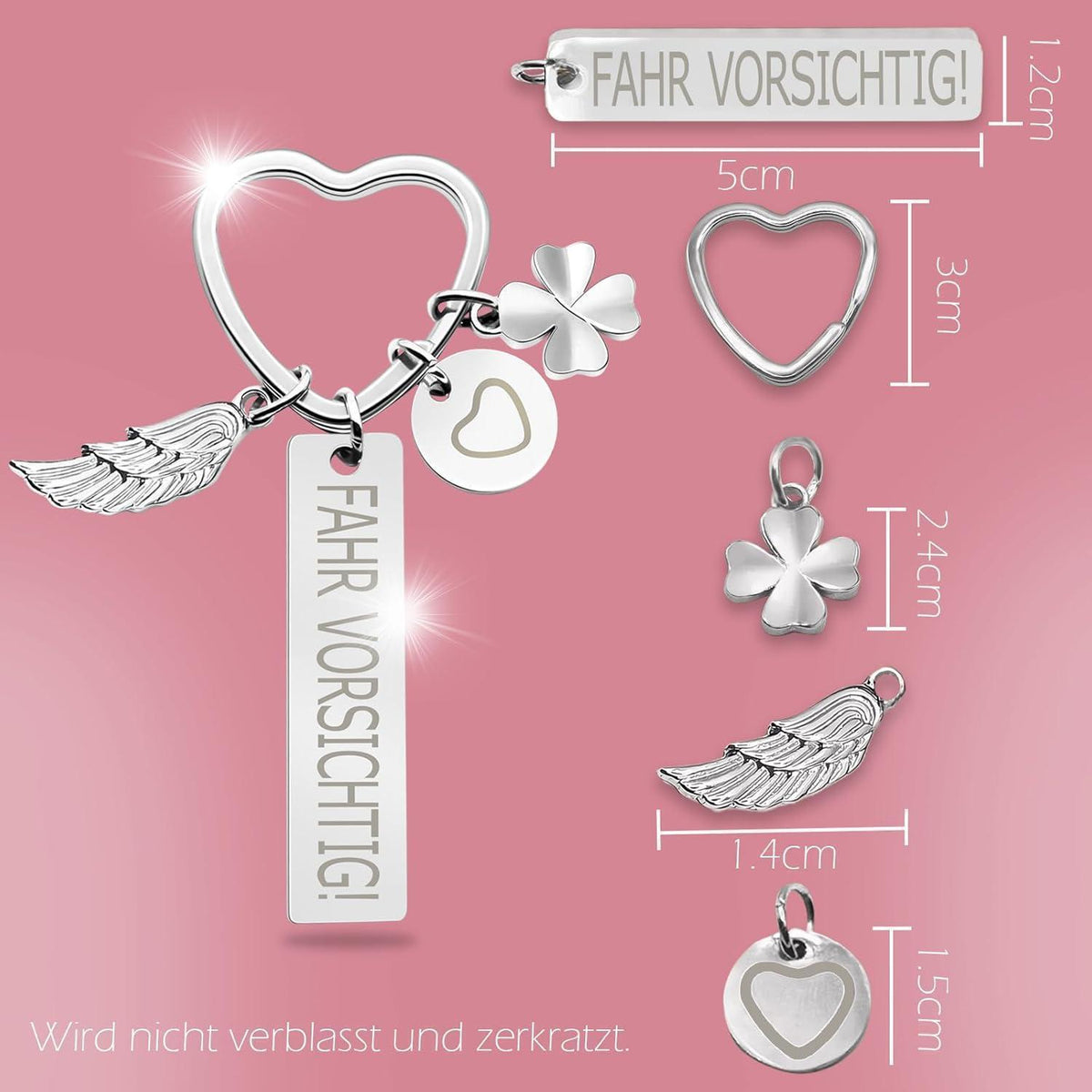 Herz Schlüsselanhänger personalisiert | Geschenk für Frauen & Mama