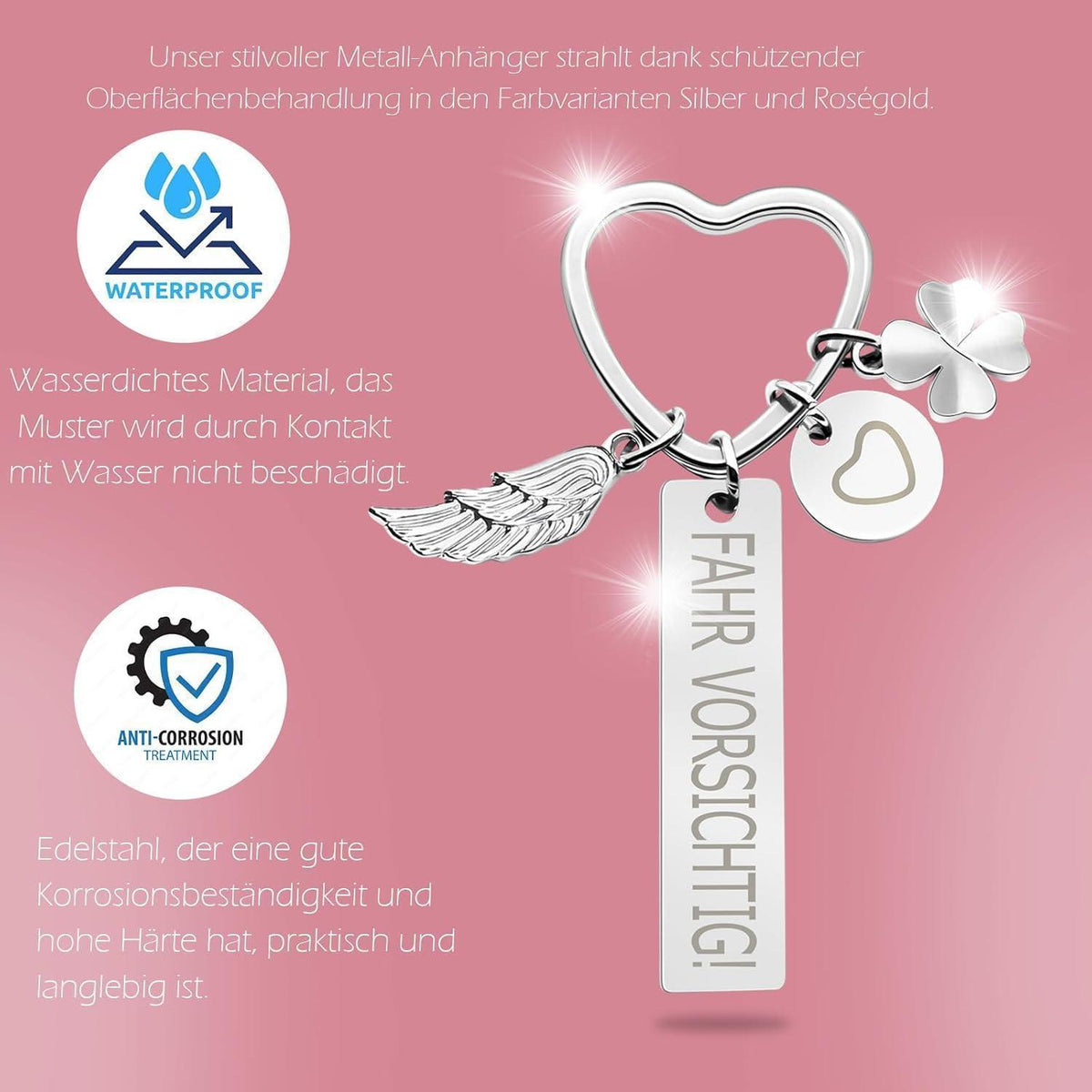 Herz Schlüsselanhänger personalisiert | Geschenk für Frauen & Mama