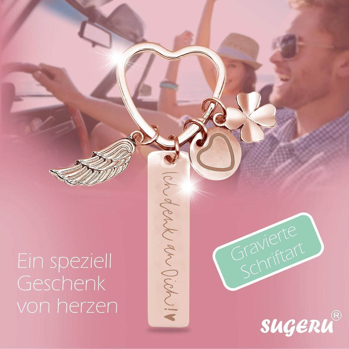 Herz Schlüsselanhänger personalisiert | Geschenk für Frauen & Mama