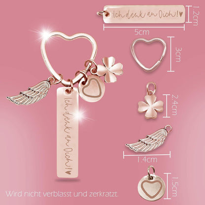 Herz Schlüsselanhänger personalisiert | Geschenk für Frauen & Mama