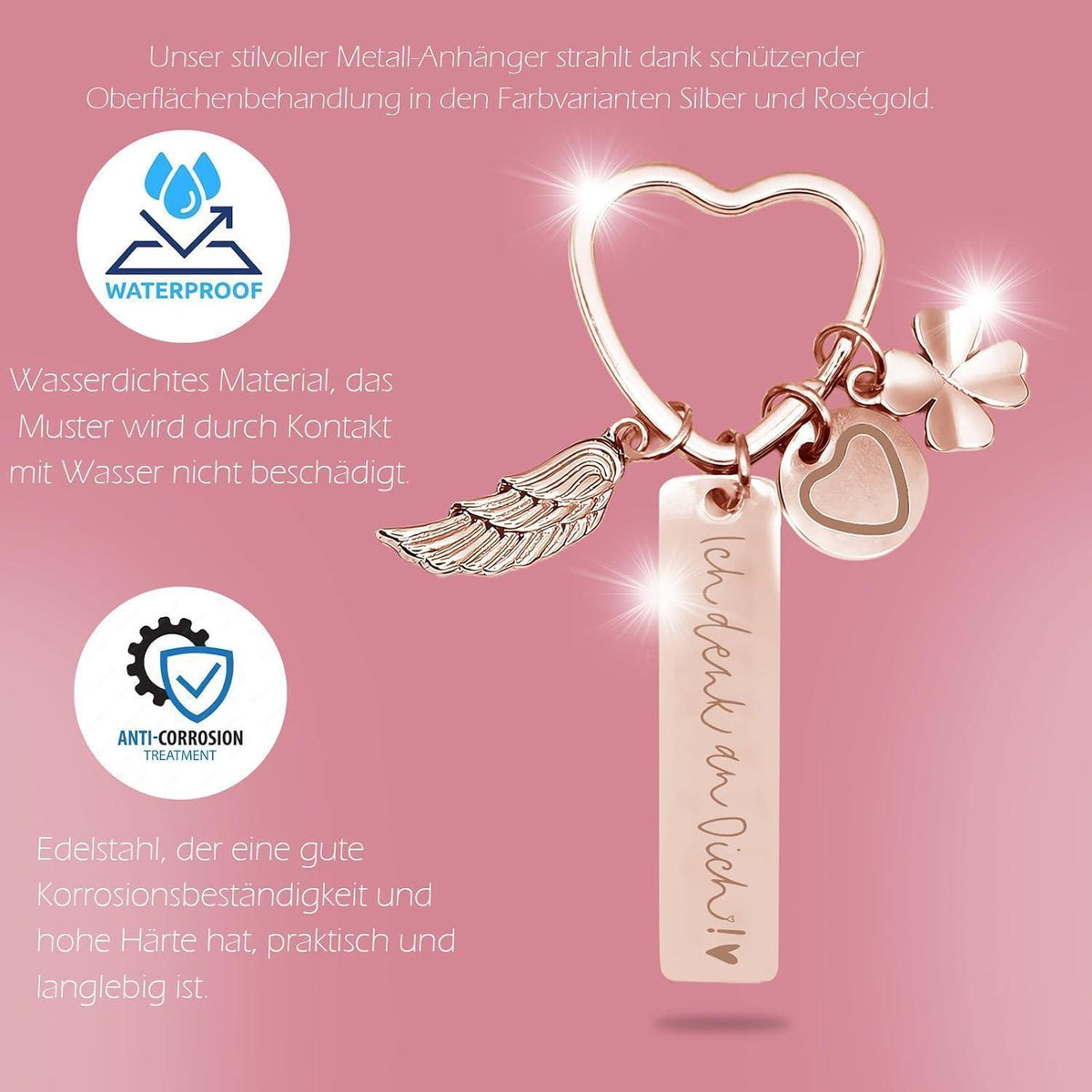 Herz Schlüsselanhänger personalisiert | Geschenk für Frauen & Mama