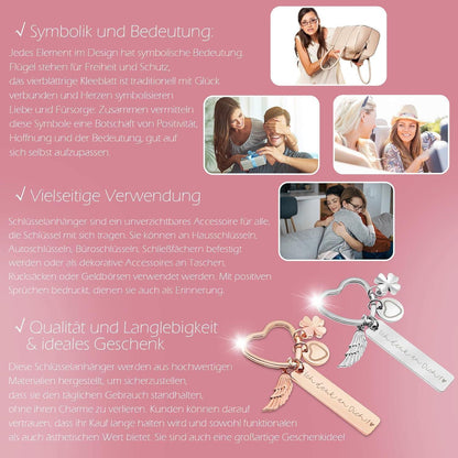 Herz Schlüsselanhänger personalisiert | Geschenk für Frauen & Mama