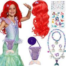 Meerjungfrau Prinzessin Kostüm Set mit Perücke & Accessoires
