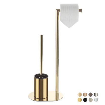 WC Garnitur Gold – Edelstahl Toilettenpapierhalter & Bürste