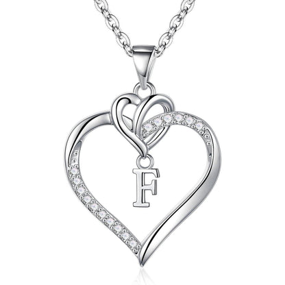Herz Halskette Damen 14K Gold/Weißgold Vergoldet Zirkonia Anhänger Silber