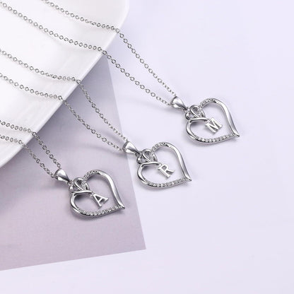 Valentinstag Geschenk Herz Halskette 14K Gold/Weißgold Zirkonia