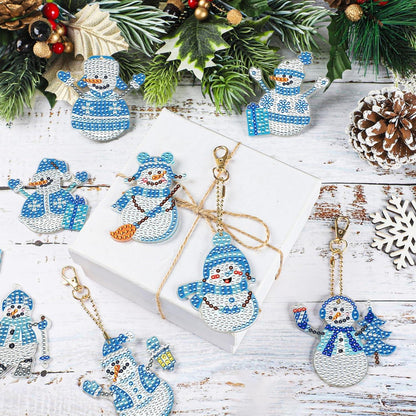 Diamond Painting Schneemann Weihnachtsdeko Anhänger DIY Set 12 Stück