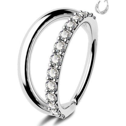 Nasenring 20G Klar/Blau/Rosa CZ 8mm Edelstahl Knorpel Ohrpiercing