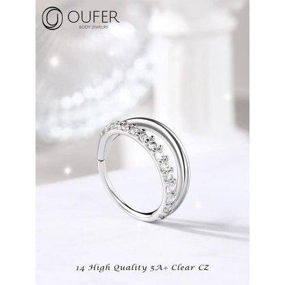 Nasenring 20G Klar/Blau/Rosa CZ 8mm Edelstahl Knorpel Ohrpiercing