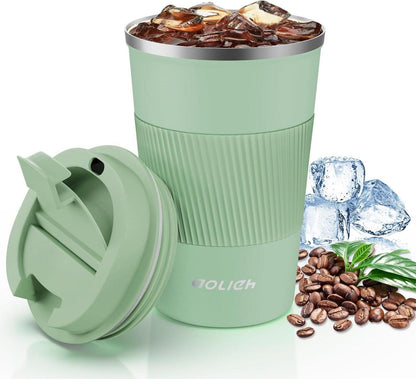 Thermobecher aus Edelstahl mit Auslaufsicherem Deckel 380ml