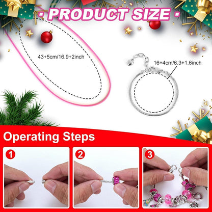 Rosa Schmuck Adventskalender Mädchen 2024 DIY