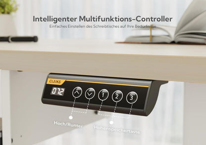 Höhenverstellbarer Schreibtisch Elektrisch Tastaturablage 140x60 Standing Desk
