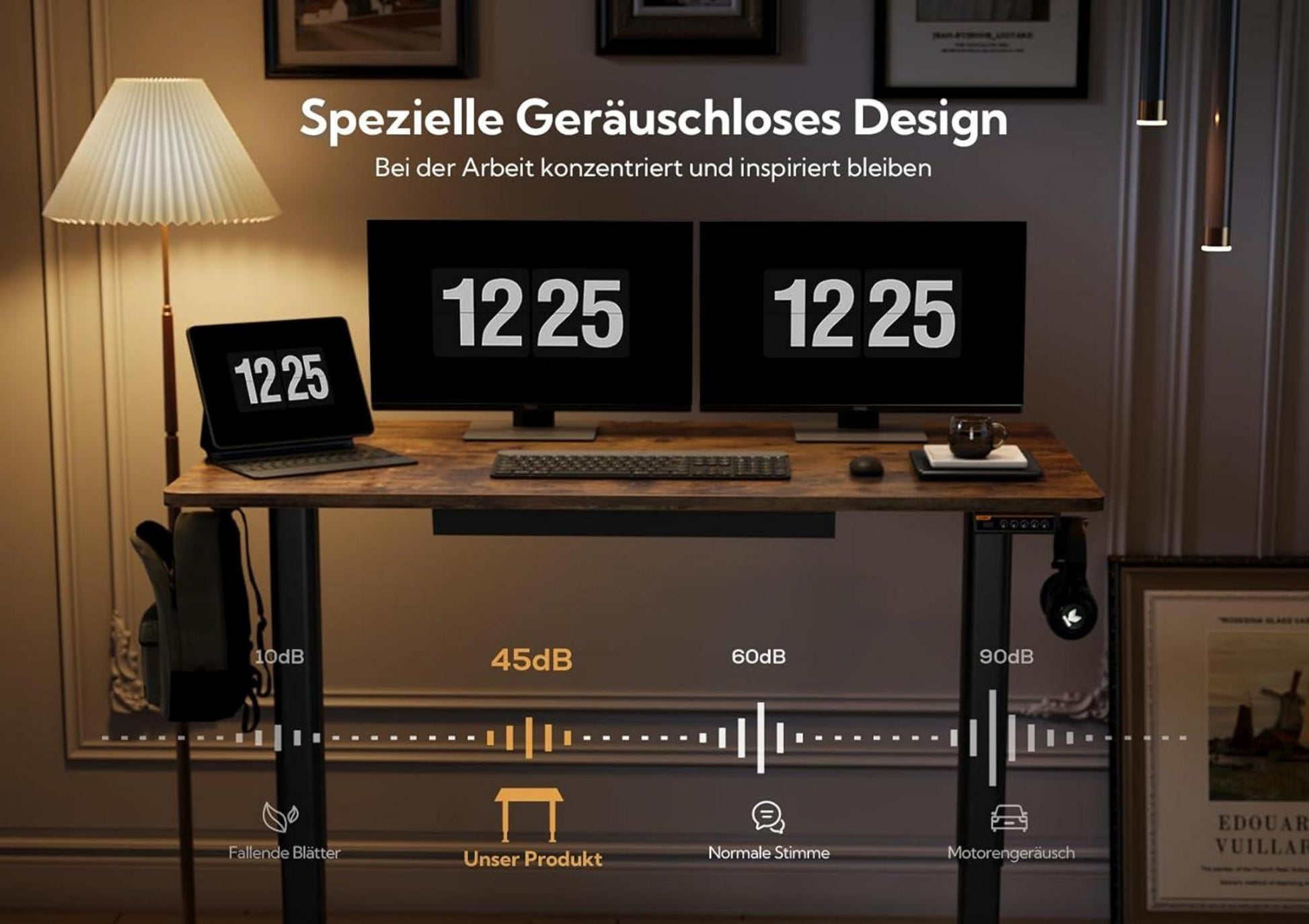 Höhenverstellbarer Schreibtisch Elektrisch 140x60 cm Standing Desk