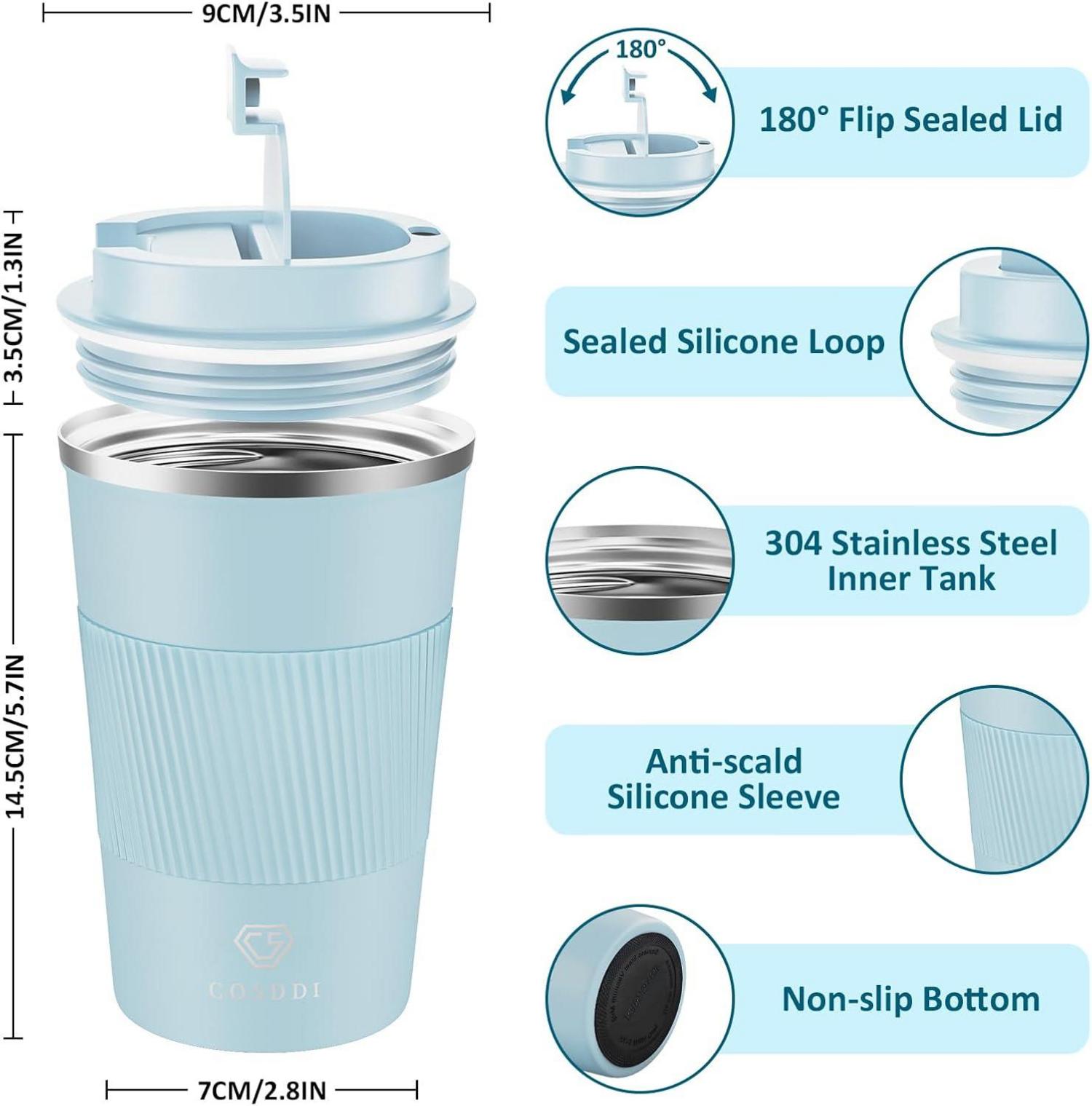 CS COSDDI Thermobecher Edelstahl 13oz Vakuum Isolierbecher