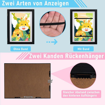 A4 Kinderbilderrahmen rosa 1pc für Kinderzeichnungen