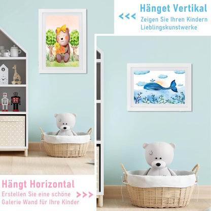 Kunstrahmen für Kinderzeichnungen A4 Bilderrahmen 4er Set