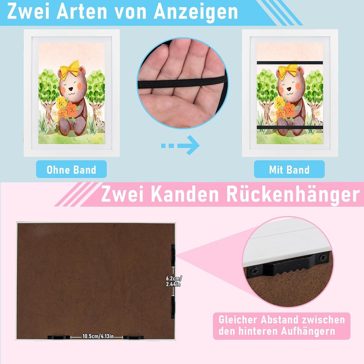 Kinderzeichnungen Bilderrahmen A4 Weiß 4er Set magnetisch