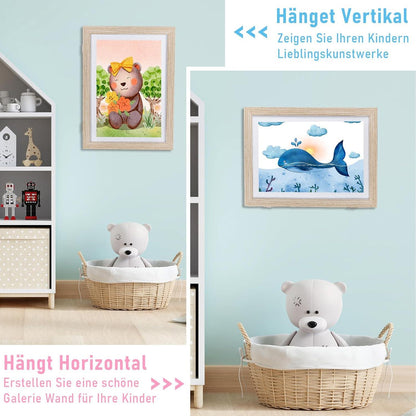 A4 Bilderrahmen Kinderbilder Kunstfotorahmen öffnen Wood