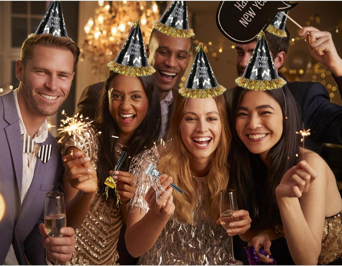 32 Stück Silvester Partyhüte & Geräuschmacher Set - Neujahr