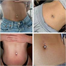 Bauchnabelpiercing 3er Set Edelstahl Zirkonia Gold 14mm