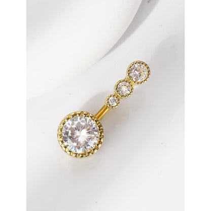 Bauchnabelpiercing Set 3 Stück Chirurgenstahl Zirkonia Gold 12mm
