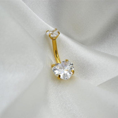 Bauchnabelpiercing Set 3 Stück Chirurgenstahl Zirkonia Gold 12mm